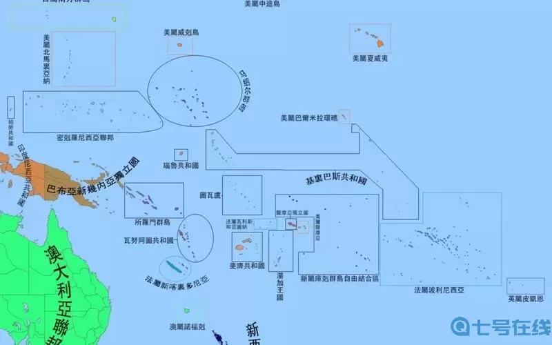 太平洋島國地形圖